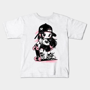 Skater Girl. For Skateboard Lovers. Kids T-Shirt